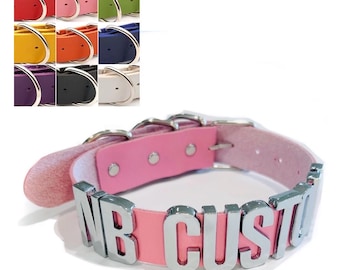 Gargantilla con palabra personalizada: collar grueso con letras de 30 mm, máximo 12 letras por favor