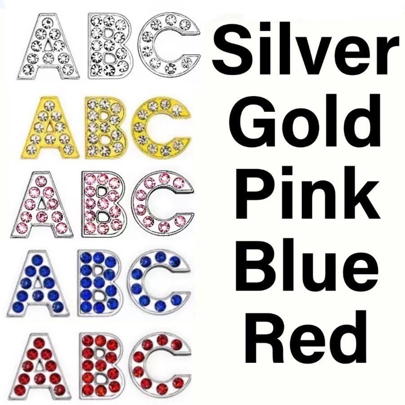 8mm Hole, 12mm Size Slide Letters in Various Styles for Crafting and ...