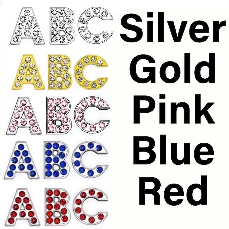 8mm Hole, 12mm Size Slide Letters in Various Styles for Crafting and ...
