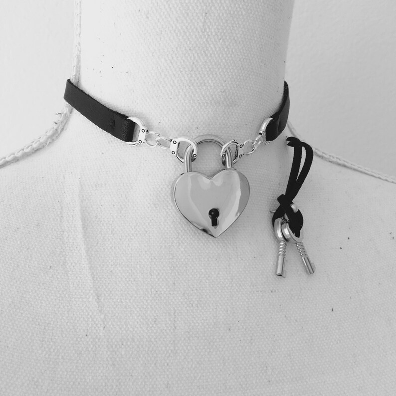 Locking Handcuff Mini Choker/collar/necklace Custom Length Etsy