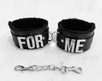 Mature Custom Wrist Cuff set- custom hand cuff set-Yes Sir, Baby Girl, wrist cuff set (max 4 letters per side)