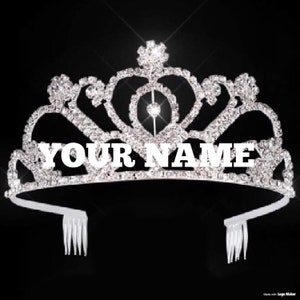 Custom name tiara/custom word tiara for birthday, bachelorette, wedding or any special ocassion. Your name or phrase on a tiara. image 1