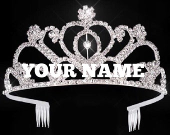 Tiara de nombre personalizado/tiara de palabra personalizada para cumpleaños, despedida de soltera, boda o cualquier ocasión especial. Tu nombre o frase en una tiara.