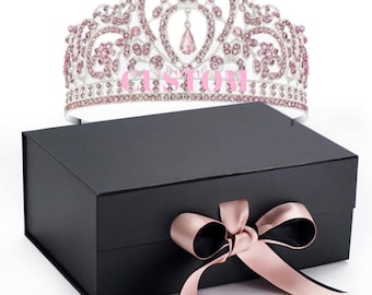 Tiara keepsake magnetic gift box for custom tiara BOX ONLY