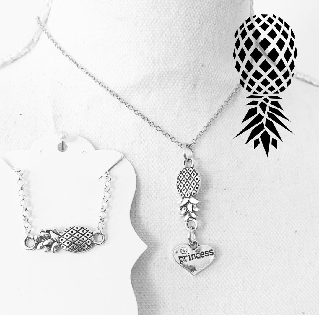 Discreet Lifestyle Upside Down Pineapple Necklace and Anklet Set. Baby