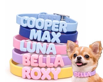 名前入りカスタマイズ可能なシリコン製犬用首輪｜パステルカラーの子犬用ペット首輪