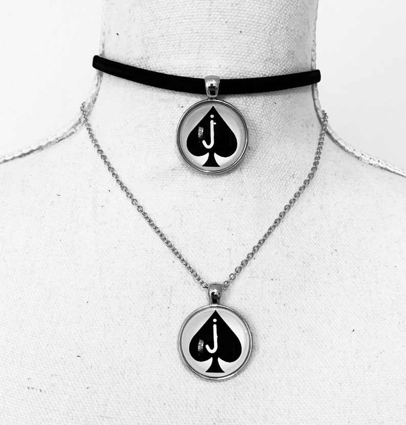Jack of Spades Elastic Choker or Pendant Necklace. Jos. Etsy
