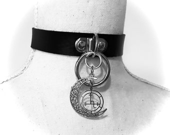 Sigil of Lilith Moon pendant choker collar