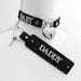 Custom lock collar and owners keychain-BDSM/DDLG choker. Choose your words...sl*t, daddys girl, princess, baby...anything.