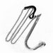 Mature-Leash and hook set, stainless steel sex/anal hook.