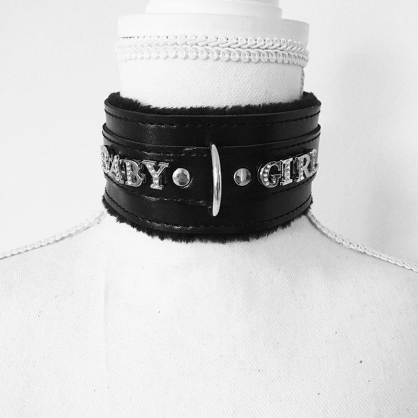 Gargantilla de cuello grueso con forro de piel personalizada. Elige tus palabras