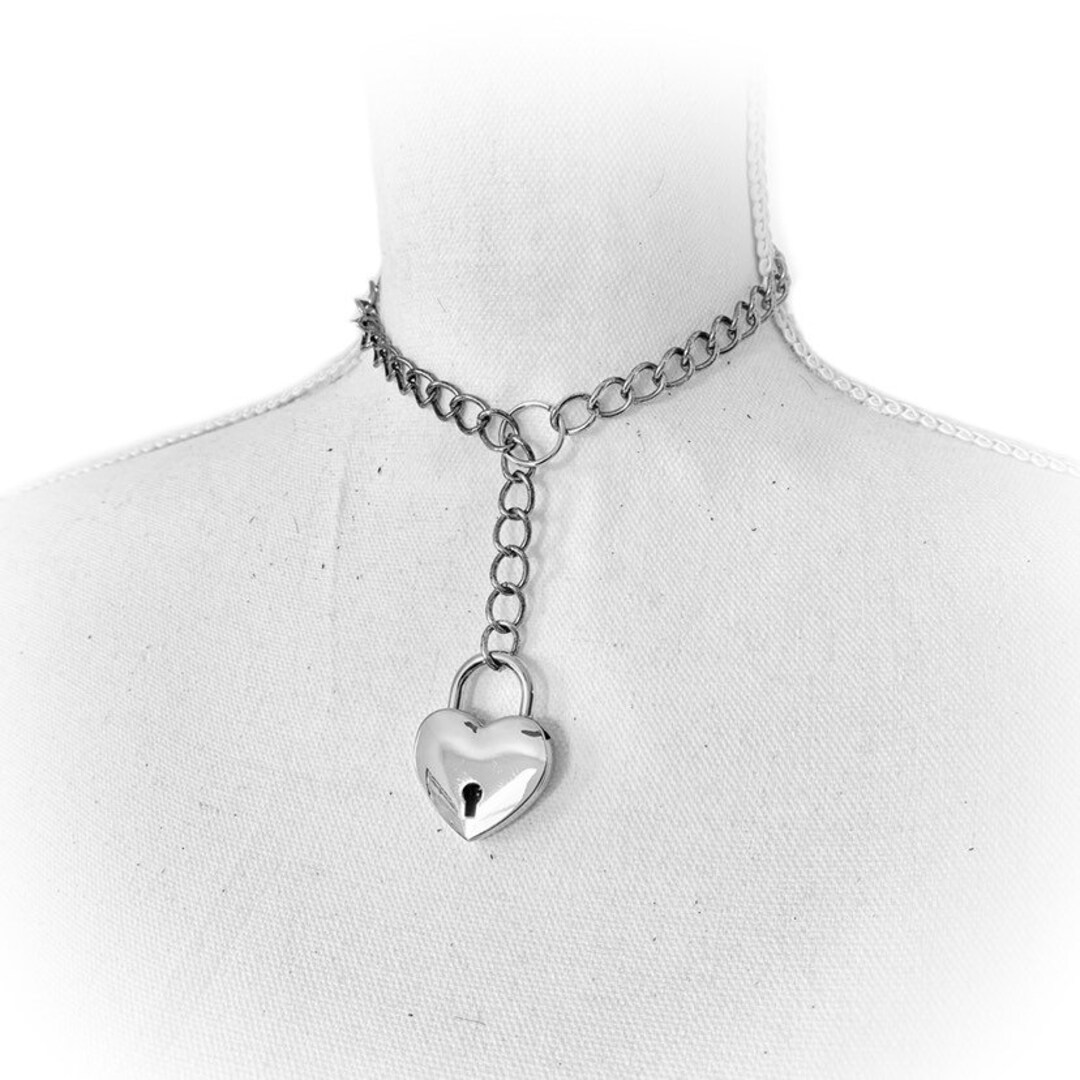Lariat Chain Lock Collar Choker. BDSM Discreet Collar. Choice Etsy