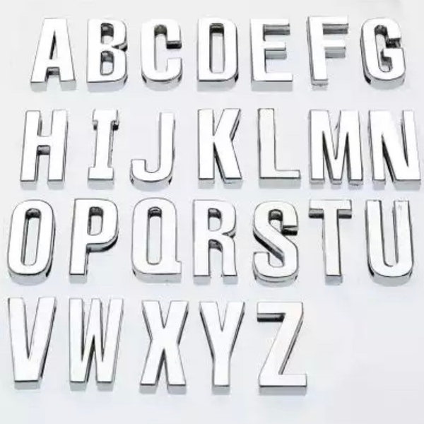 Huge 30mm slide letters (fit on 30mm straps) A-Z silver gold or black slide letters