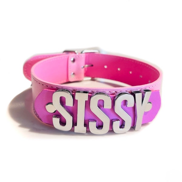 Grueso "Sissy" o cualquier texto personalizado en rosa o negro (hombres/tallas grandes)