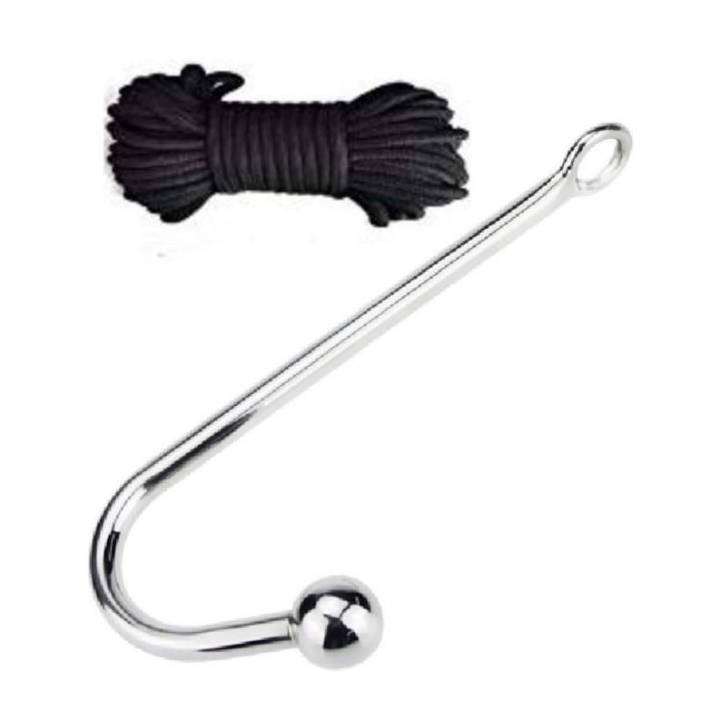 Mature-Shibari rope and hook set, cotton rope and stainless steel sex/anal hook. Kinbaku rope play. 