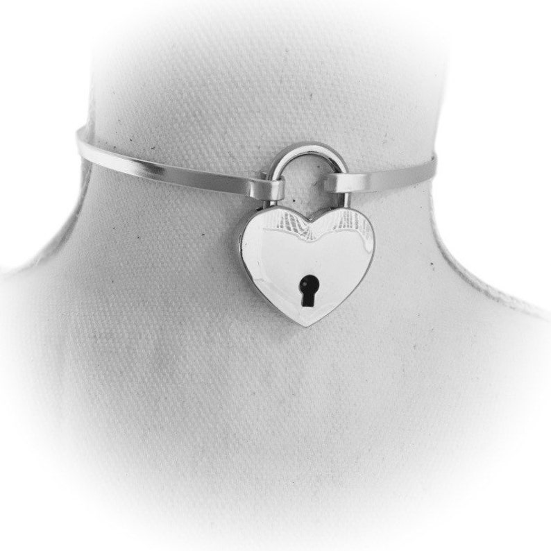 Metal Lock necklace with silver or pink lock DDLG/BDSM day Etsy