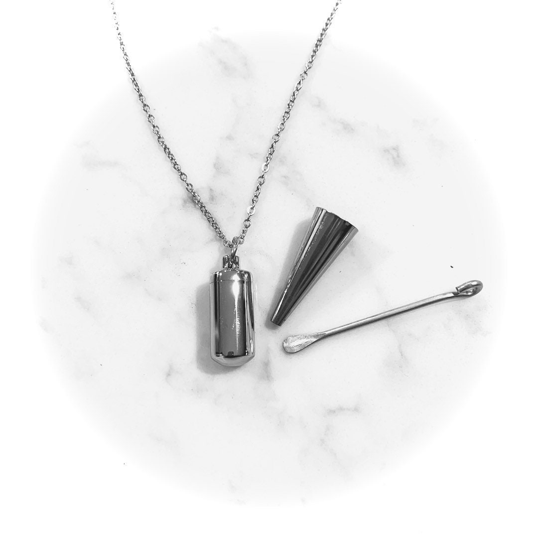 Bullet Stash Necklace with Telescopic Spoon