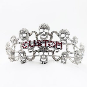 Unique skull goth tiara customizable