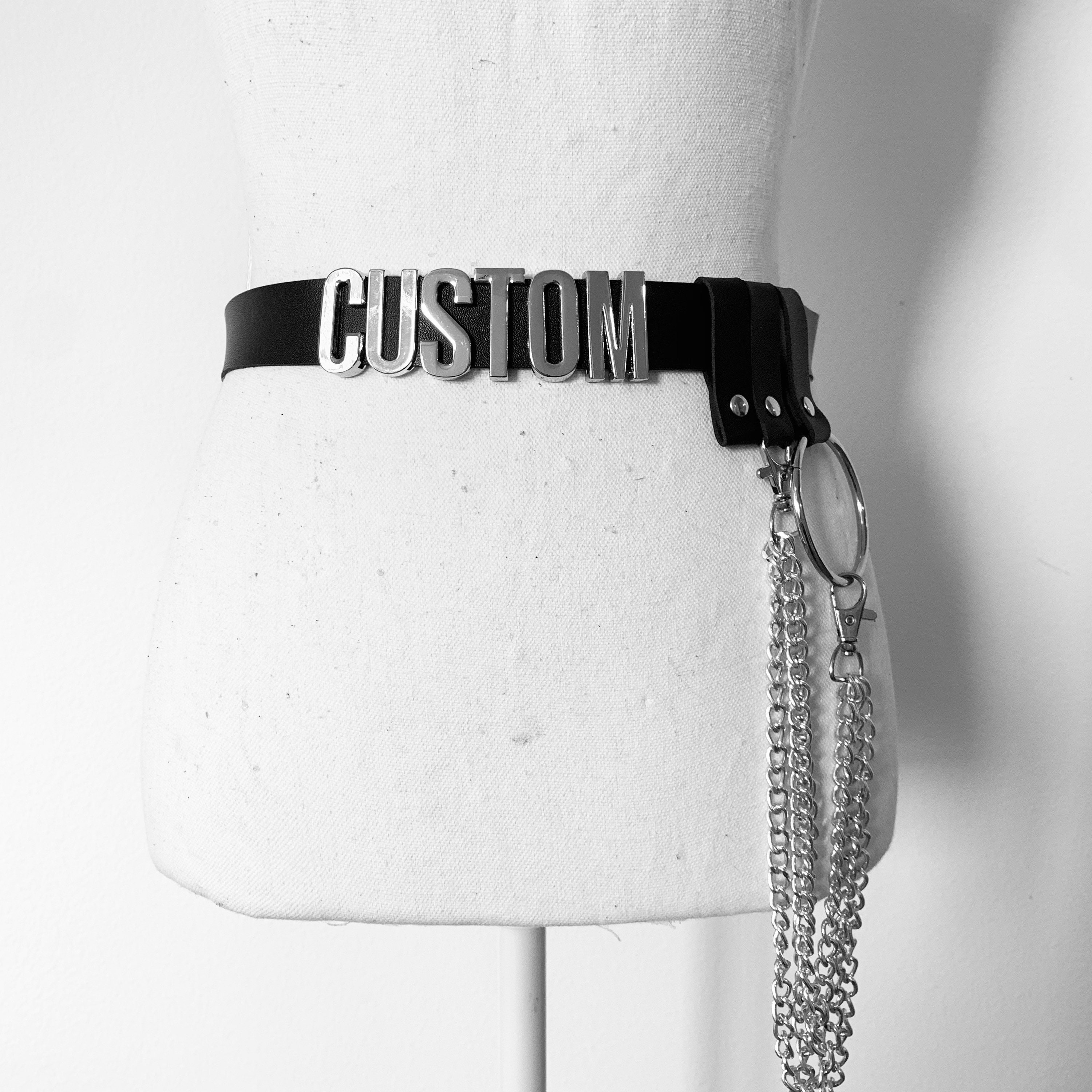 Custom name logo belt with huge 30mm letters. Designer belt | Etsy