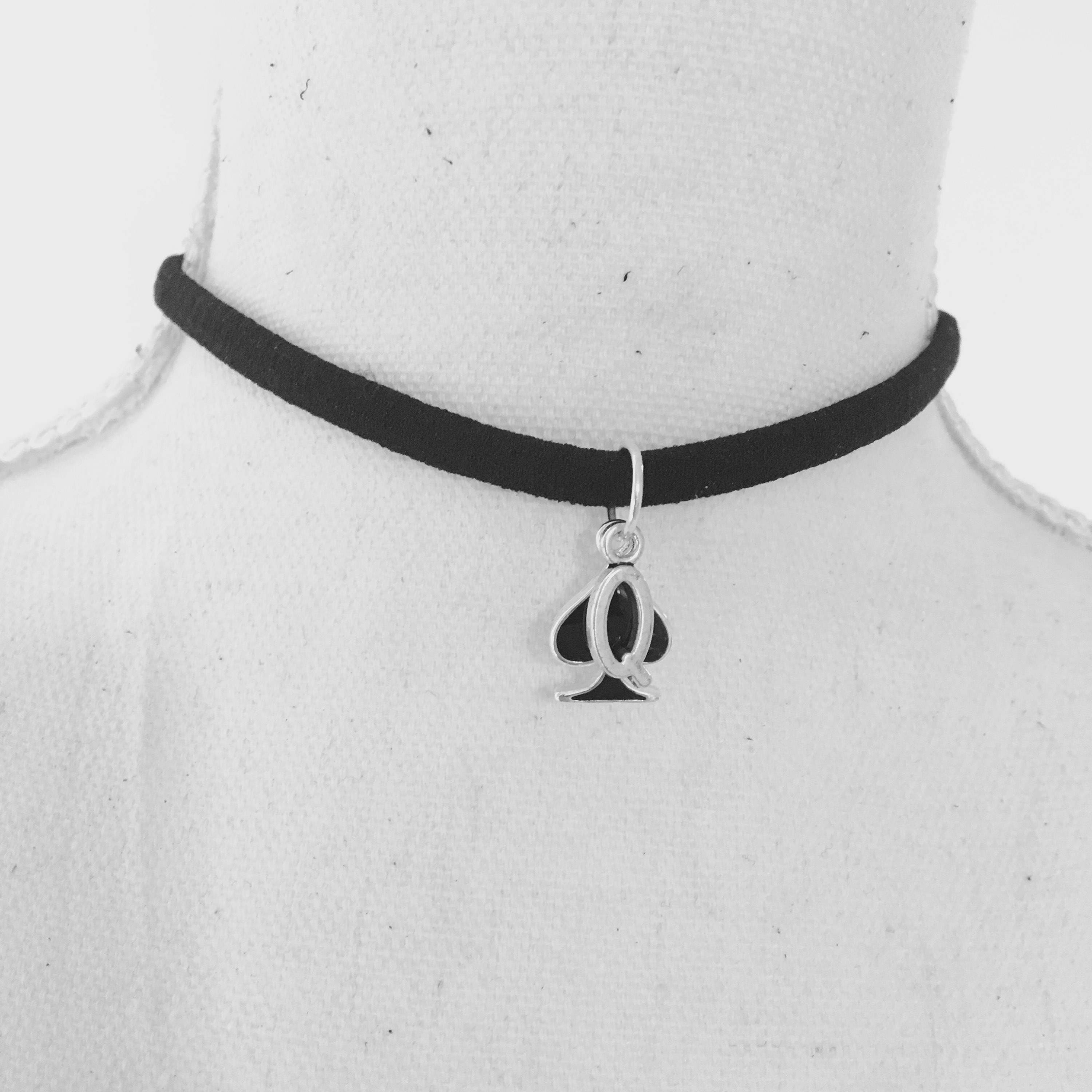 Queen of Spades Elastic Choker or Pendant Necklace. QOS. - Etsy