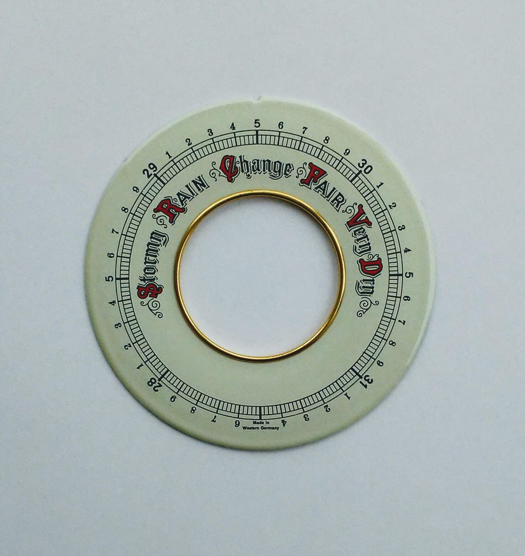 Vintage Barometric Pressure Gauge Faceplate for Repurposed Nautical