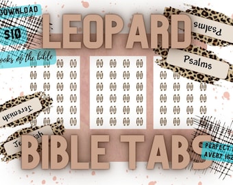 Sjabloon Leopard-bijbeltabbladen: 66 boeken (pdf-download)