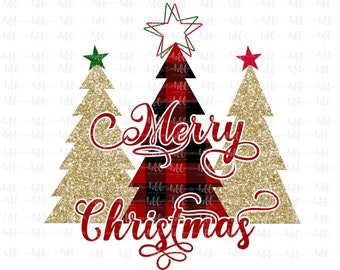 Buffalo Plaid Christmas Tree Sublimation Design (PNG, JPEG)