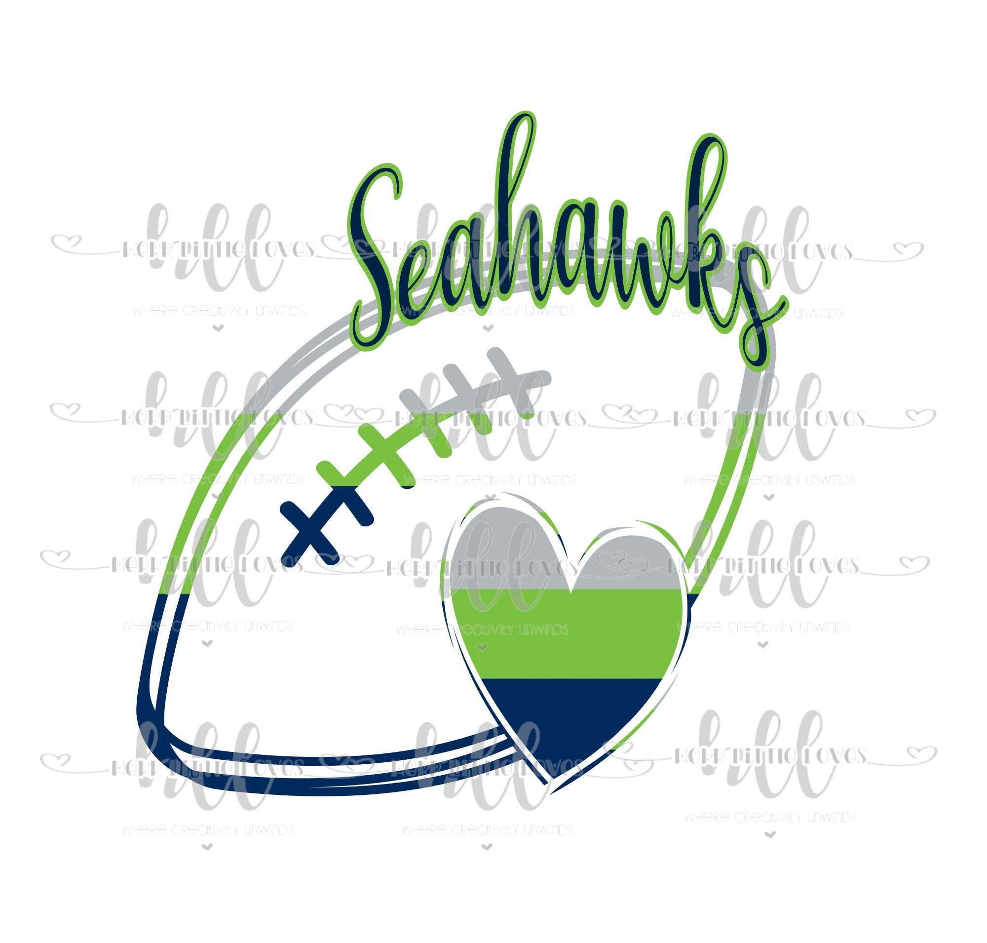 Football Babe Seattle Seahawks Sublimation Png