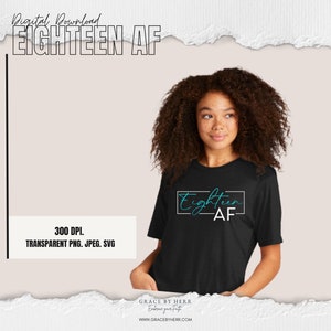 18. Geburtstag af Tshirt PNG SVG JPEG | Hello 18, Happy 18th birthday, 18 af, legal ein Erwachsener, vintage 2005