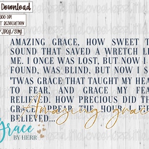 Amazing gracel | SVG Design | Transfer/png/jpeg Sublimation
