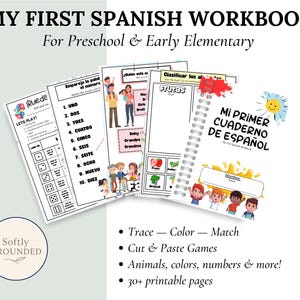 Fun Spanish Learning for Little Ones | Kindergarten Workbook with 30 Pages | Homeschool Resource | Preschool & Kindergarten Spanish
