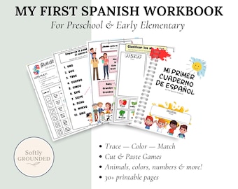 Spanish Workbook for Kids: Fun Beginner Learning, 30+ Pages (PDF Download)