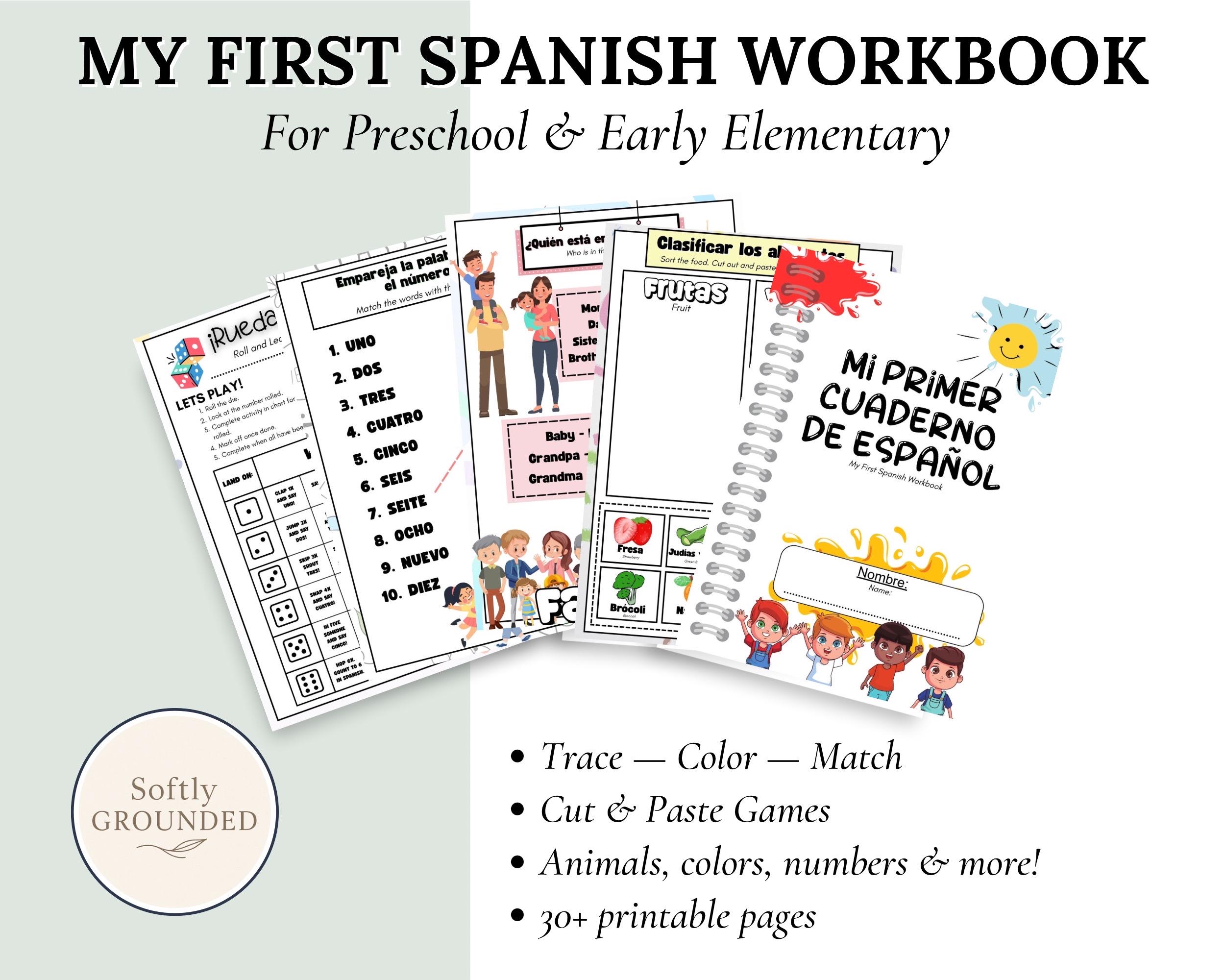 Spanish Workbook for Kids: Fun Beginner Learning, 30+ Pages (PDF ...