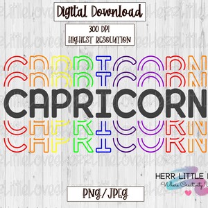 regenboog gestapeld Steenbok Svg, Zodiac SVG, Zodiac ontwerpen, Steenbok PNG, SUBLIMATIE, Verjaardag clipart, Zodiac tshirt, Astrologie svg