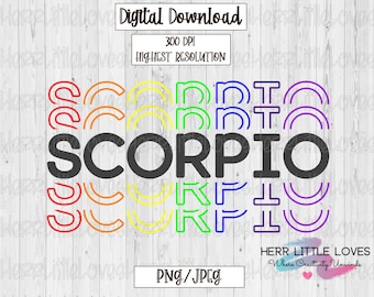 Rainbow Scorpio SVG: Zodiac Sign Clipart (Digital Download)