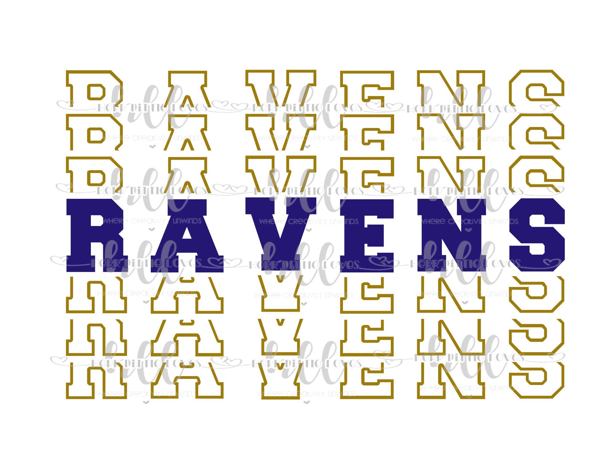 Ravens mirrored word SVG PNG SUBLIMATION Transfer Etsy