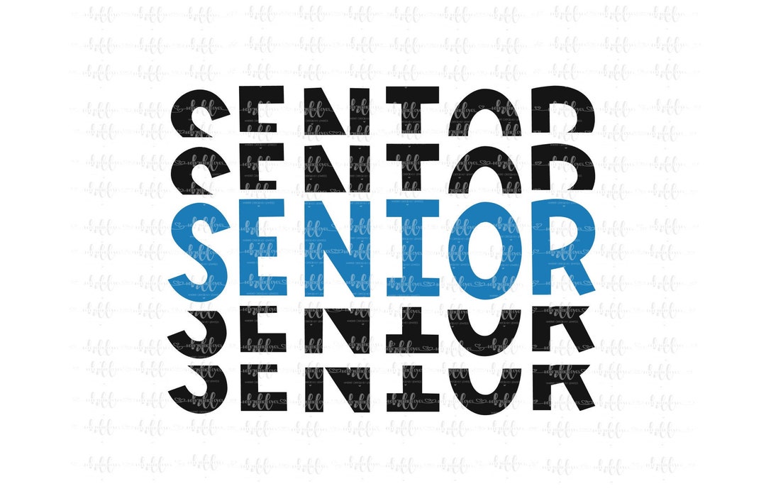 Senior Rounded Letters Senior Mirrored Word Design: SVG PNG Sublimation (digital Download) - Etsy