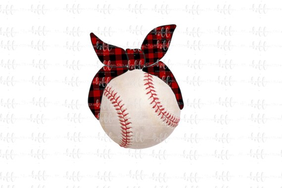 Baseball Red Buffalo Plaid Bandana Clipart (digital Download)