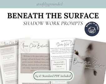 Schattenarbeit Journal Printable | 50 Geführte Anweisungen + Affirmationen | Selbstfindung & Heilung | US Letter PDF als PDF