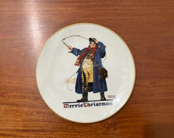 Norman Rockwell "Jolly Coachman" 1982 Gorham Merri Christmas Plate
