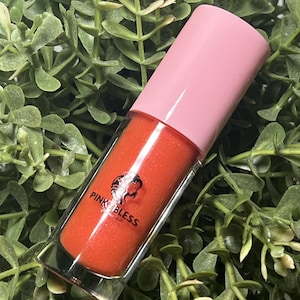Amber Crush Blütenblatt Kuss Lippenöl - Bio Lippenbalsam Behandlung | Ungiftige Overnight Lip Moisturizer | Clean Beauty Lippenpflege | Natürliches Lippenöl