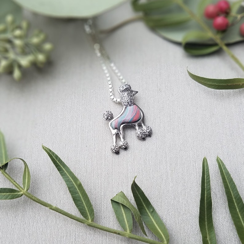 Jewelry from Meaningful Flowers or Cremains Pet Cremains Pendant CZ Poodle Pendant