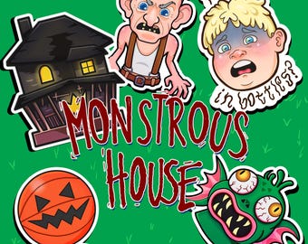 Monstrous House Waterproof Stickers