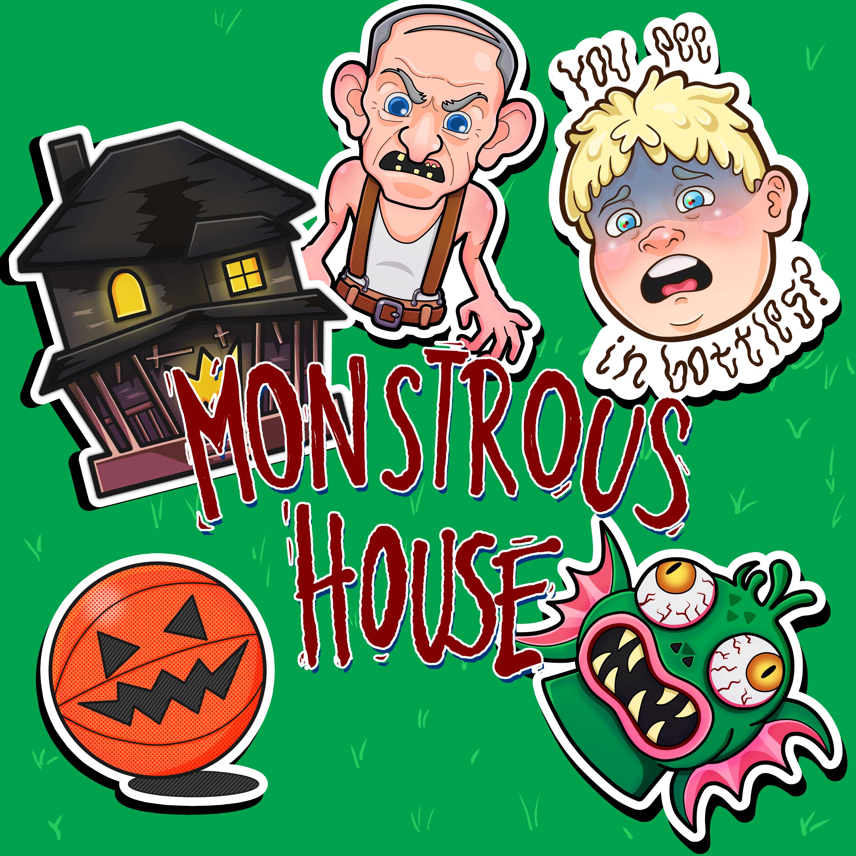 Monstrous House Waterproof Stickers