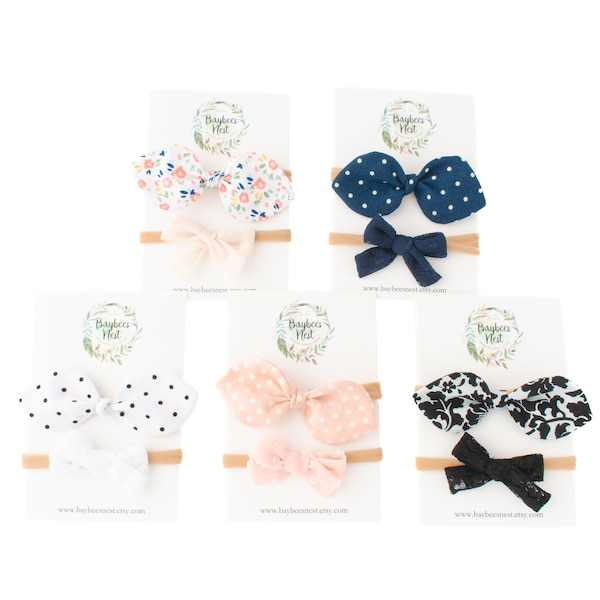Handmade hair bow for baby girls / curly hair accessories, newborn hair bow, preemie girl headband, 1 year old girl gift, infant headwrap