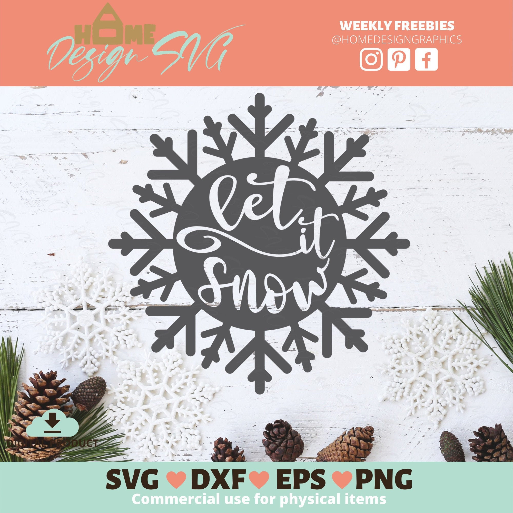 Download Let It Snow Svg Let It Snow Sign Snowflake Svg Winter Svg ...