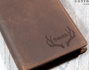 Personalized Gifts for Him, Father's Day Gift for Dad, Mens Brown Leather Long RFID Wallet, Gift for Grandpa Brother Uncle Boyfriend