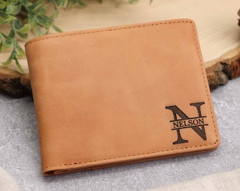 Cartera personalizada para hombre, regalo de graduación para él, regalos para papá, regalo de aniversario para hombre, cartera de cuero, regalo para marido, cartera para hombre RFID