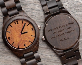 Unique Gifts for Boyfriend Custom Engraved Wood Watch Mens Personalized Gifts Anniversary Gift for Brother Graduation Gifts for Him