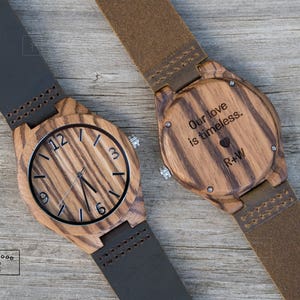 Mens Wooden Watch, Boyfriend Gift, Father&#39;s Day Gift, 5th Anniversary Gift, Husband Gift, Personalized Mens Watch, Wood Watches for Men